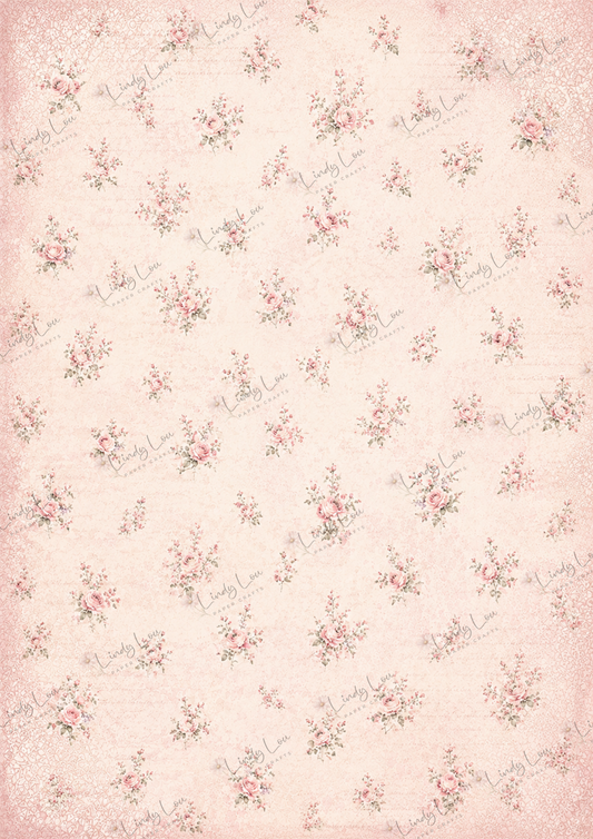 A4 Single Sheet - Blooming Grace - Rose Posies