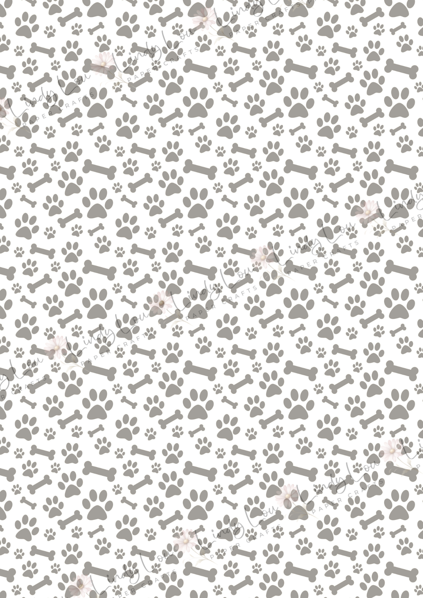 A4 Single Sheet - Paws & Whiskers - Paws & Bones