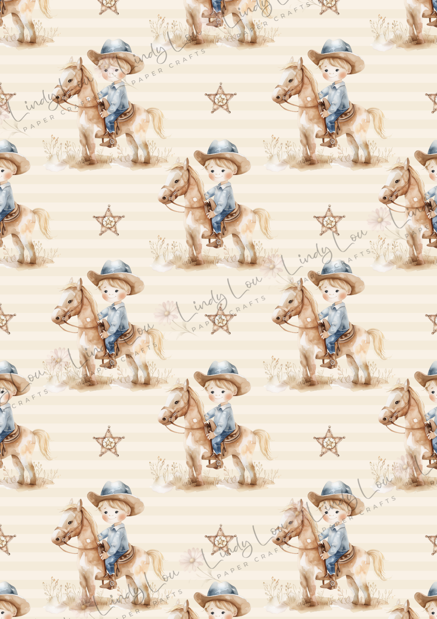 A4 Single Sheet - Giddy up Cowboy - Little Cowboy Trails