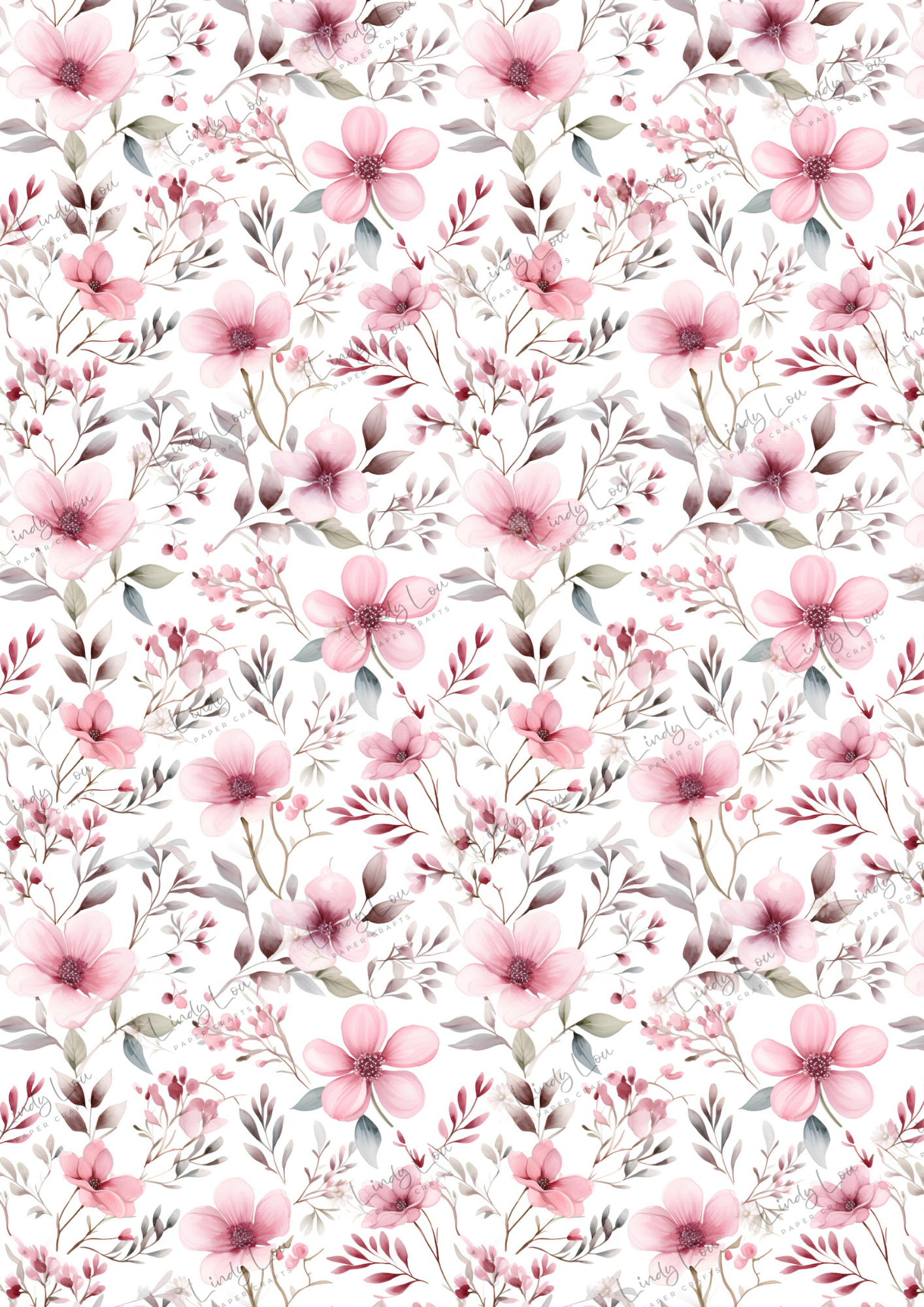 A4 Single Sheet - Ballerina Blossoms - Rose Blush Ballet