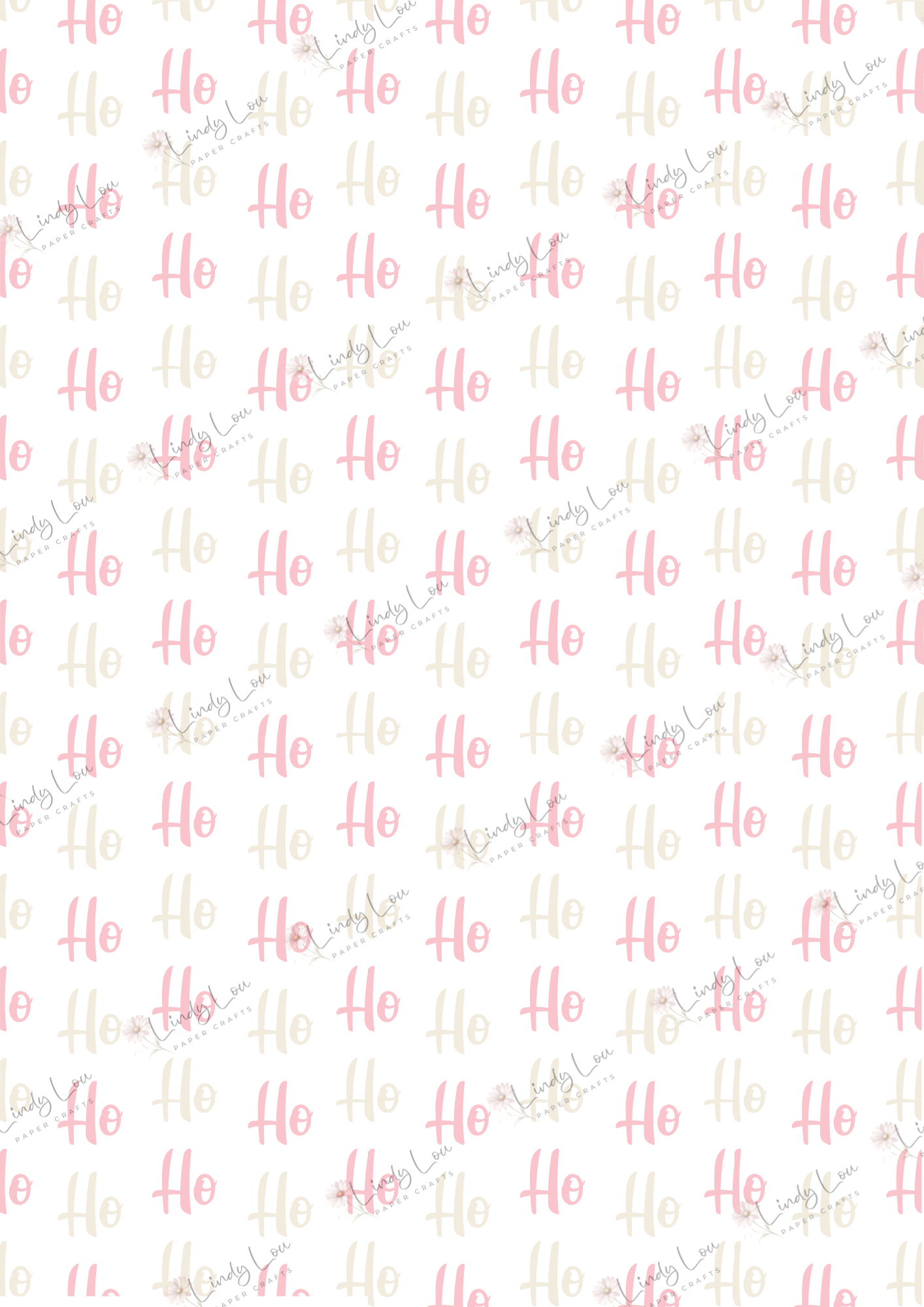 A4 Single Sheet - Pink Christmas - HOHOHO