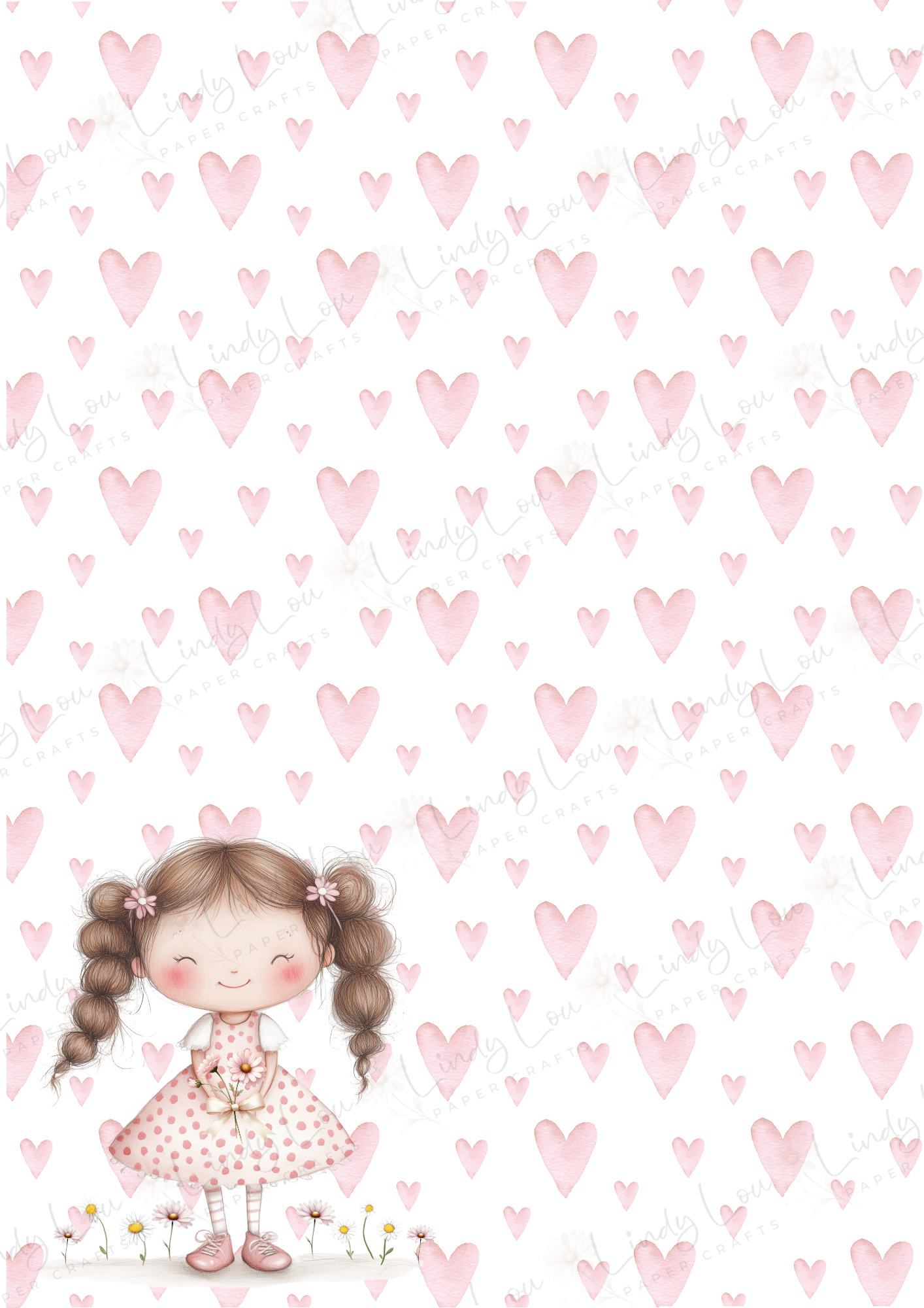 A4 Single Sheet - Daisy Girls - Sweetheart Wishes