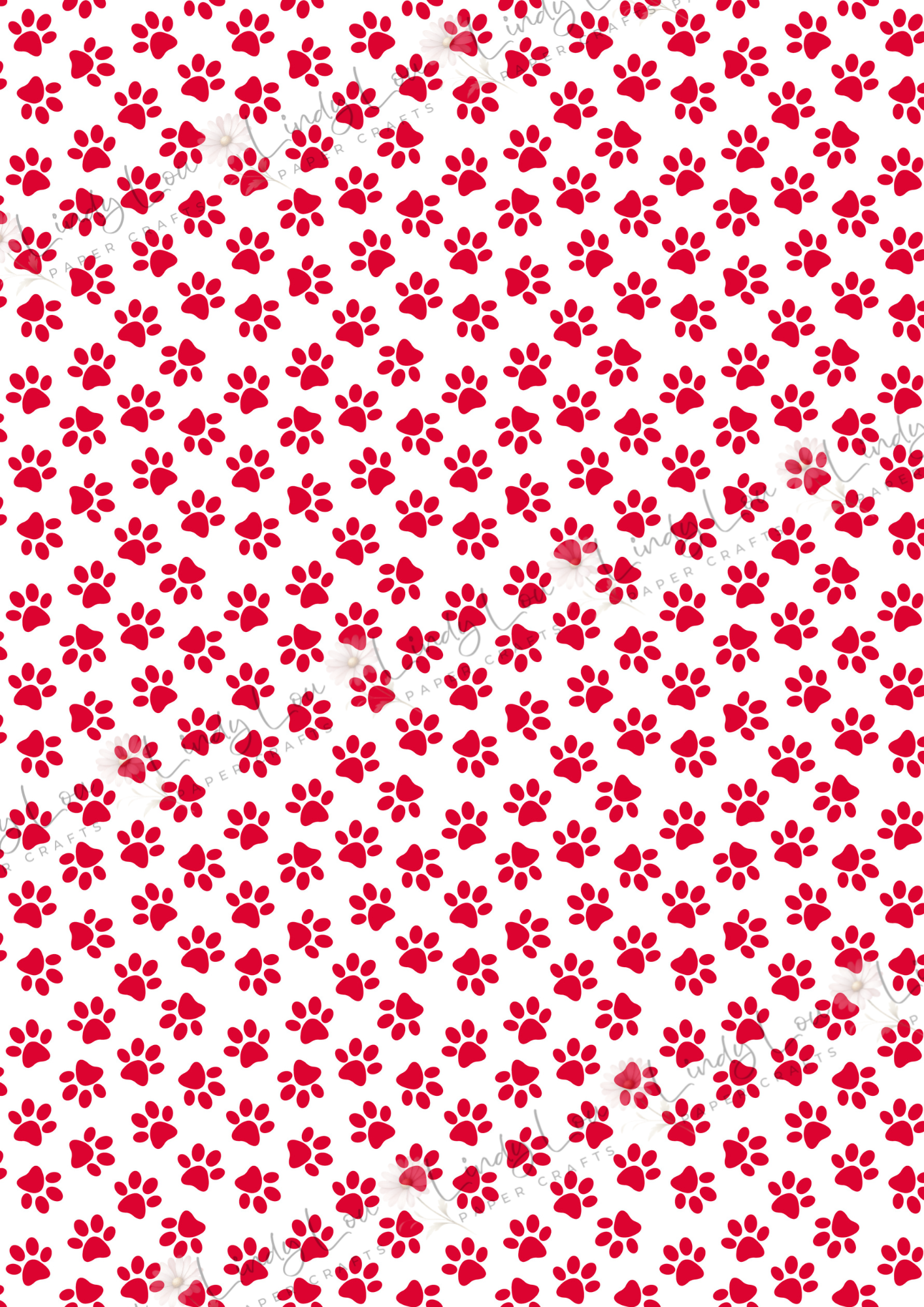 A4 Single Sheet - Barking Adorable - Red Paw