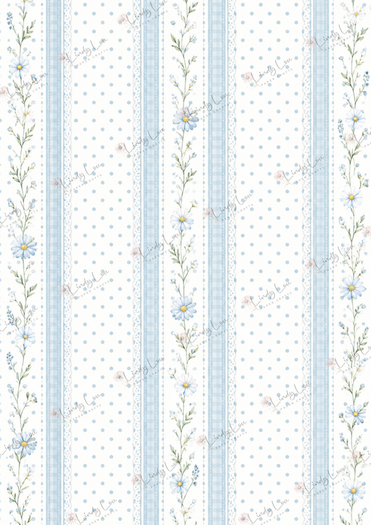 A4 Single Sheet - Daisy Girls - Blue Dot Delight