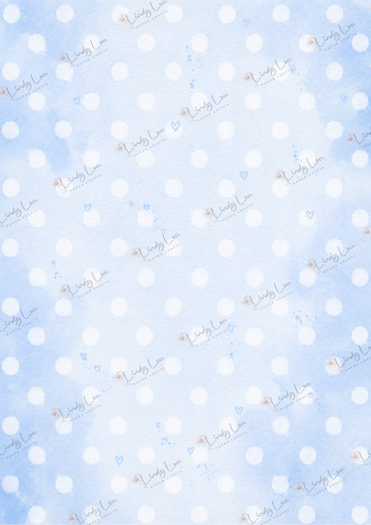 A4 Single Sheet - Butterfly Kisses & Quirky Wishes - Blue Dot