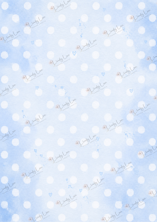 A4 Single Sheet - Butterfly Kisses & Quirky Wishes - Blue Dot