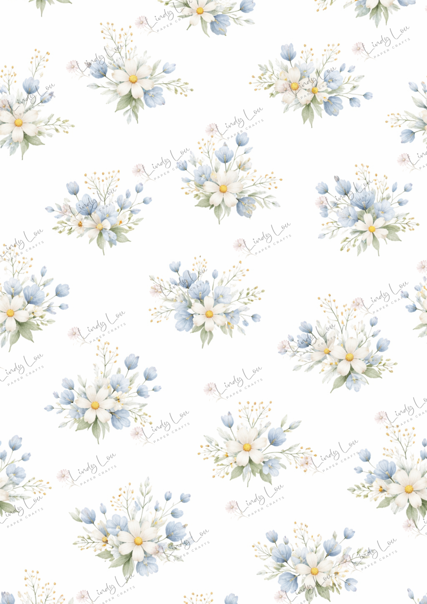 A4 Single Sheet - Little Goose Adventures - Daisy & Blue Blooms