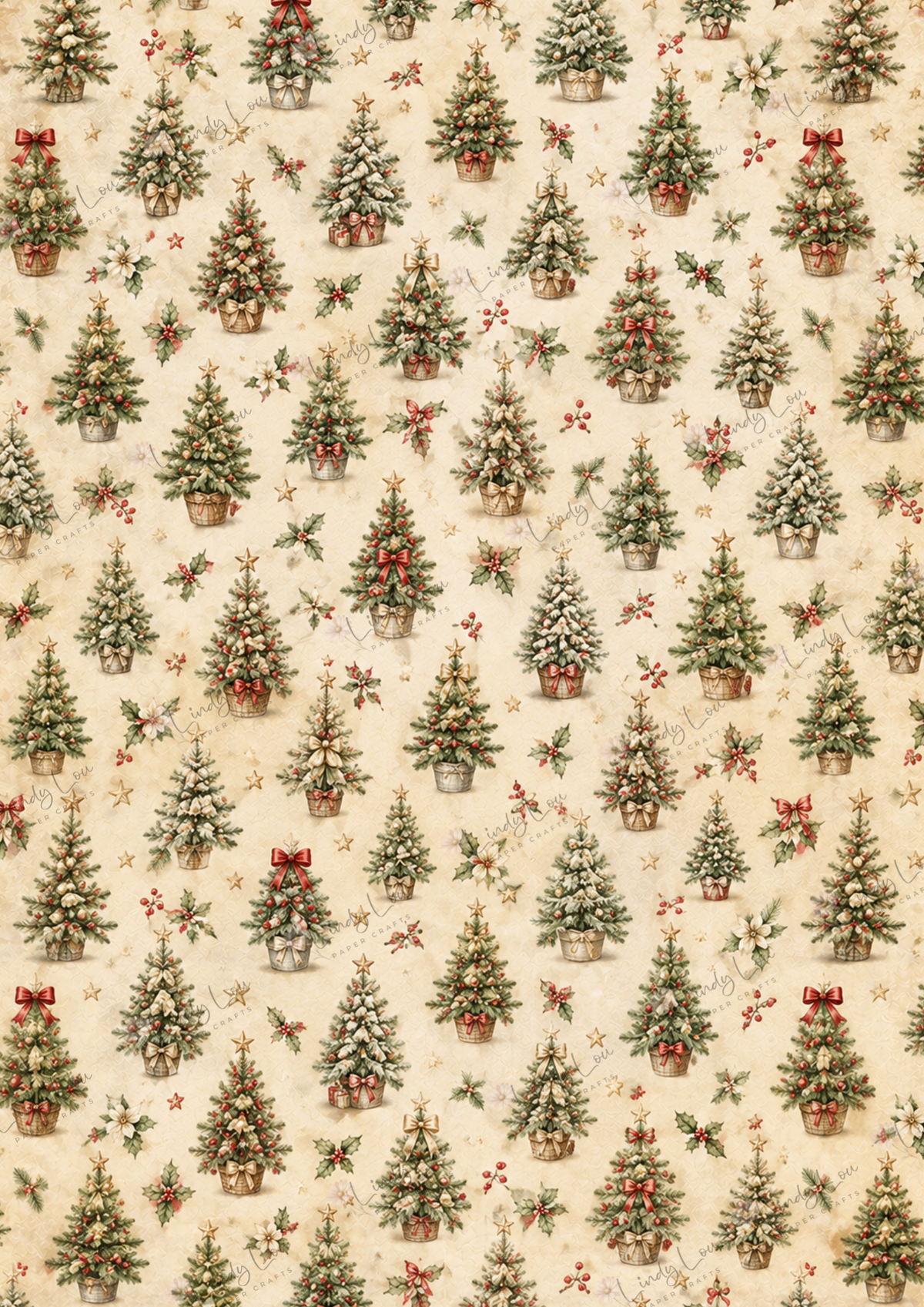 A4 Single Sheet - Christmas Past - Little Christmas Trees