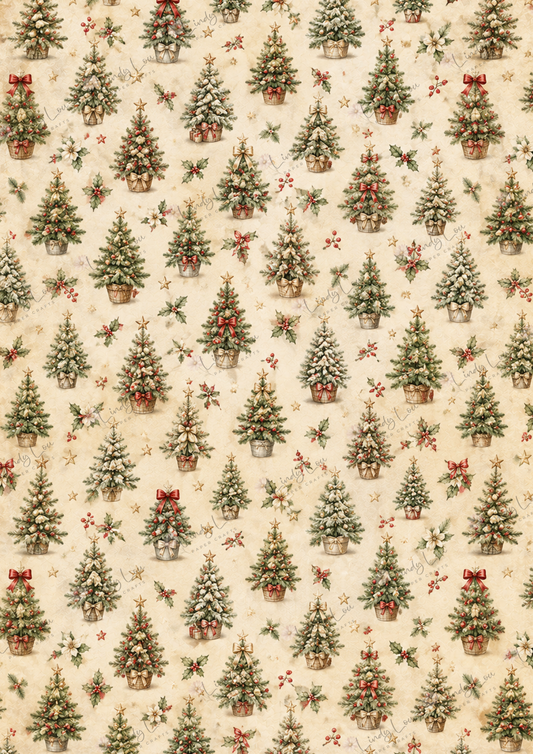 A4 Single Sheet - Christmas Past - Little Christmas Trees