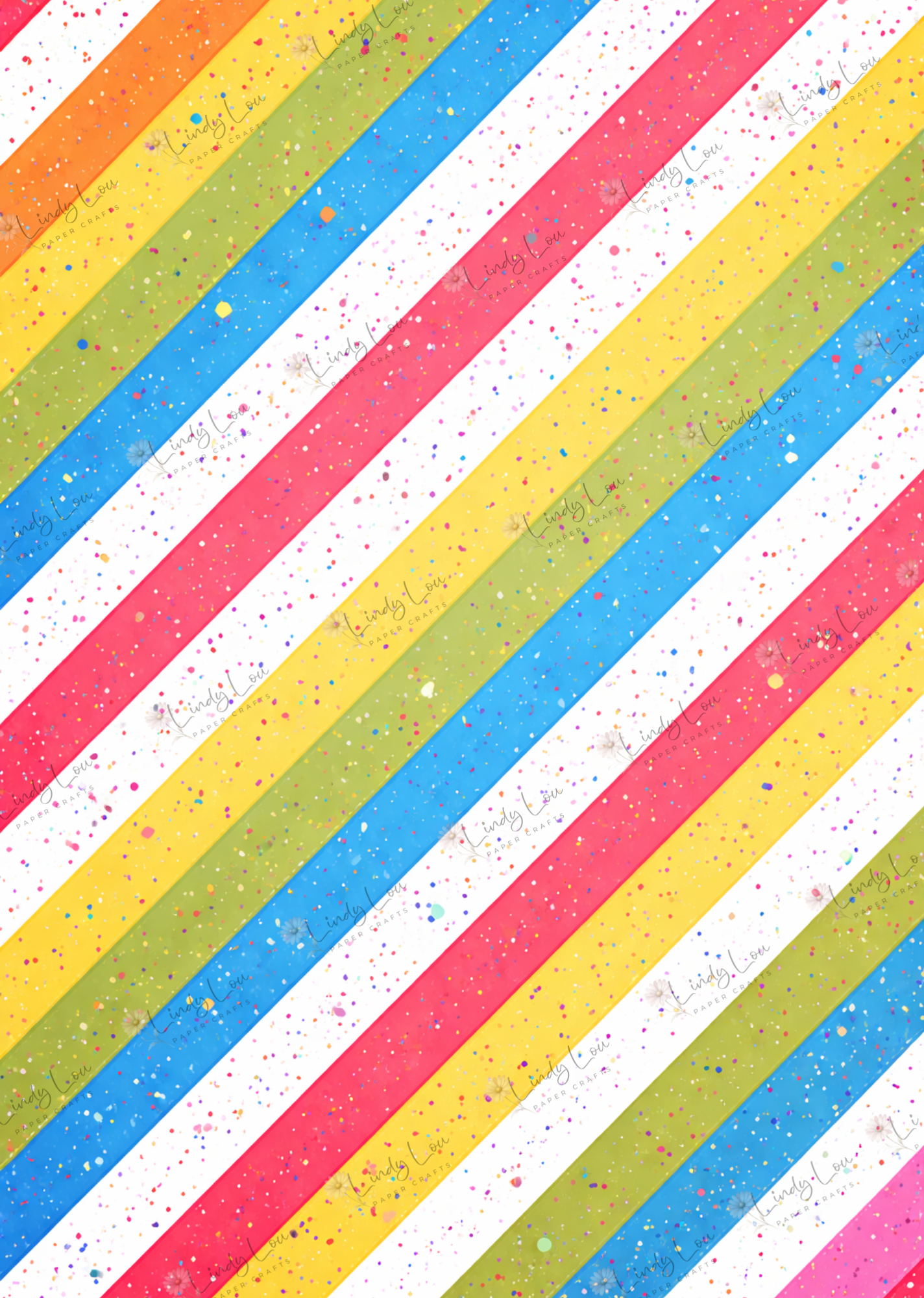 A4 Single Sheet - Birthday Giggles - Party Stripes