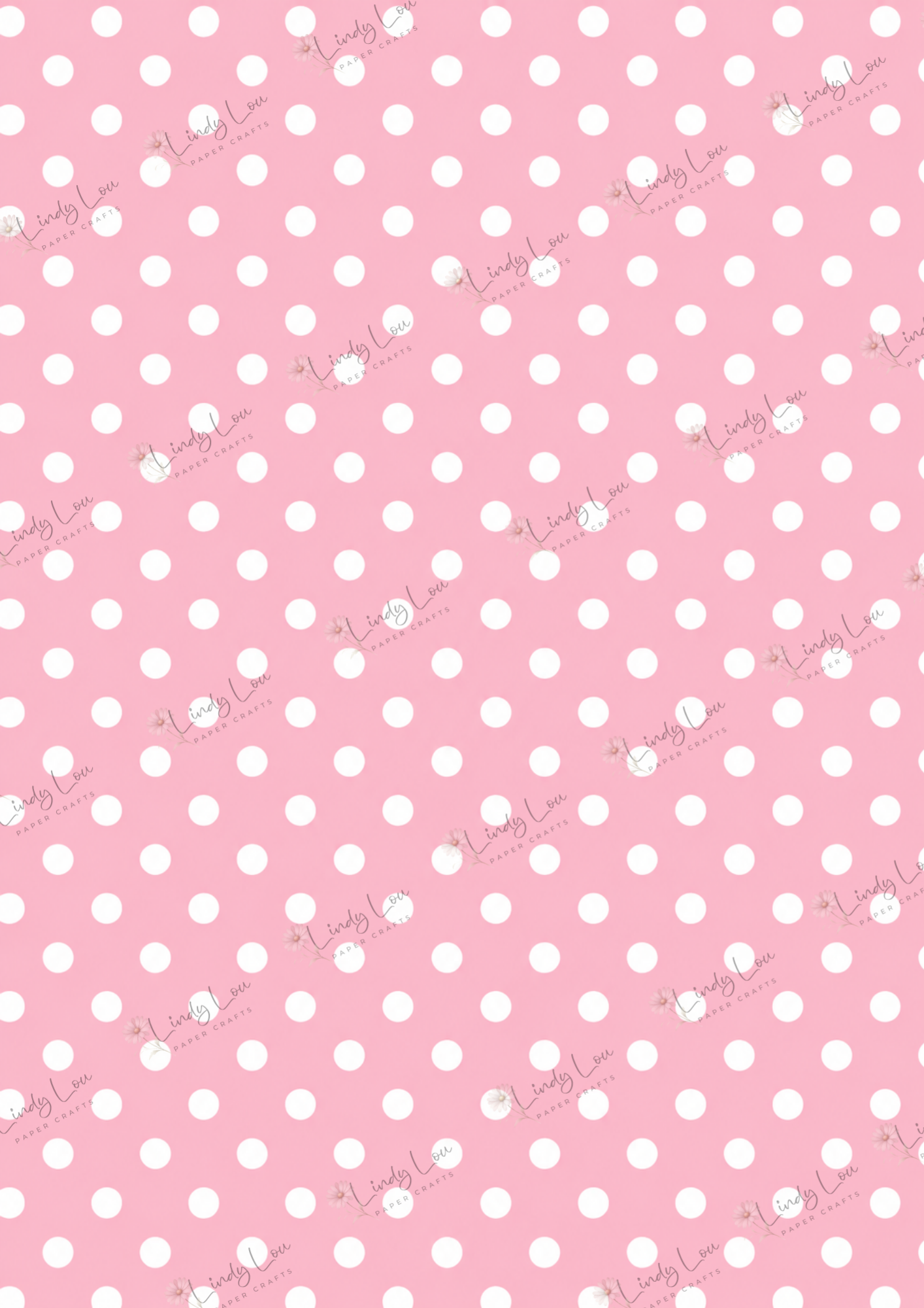 A4 Single Sheet - Devine Divas - Polka Dot Pink