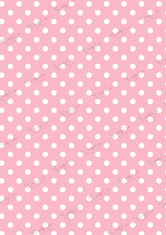A4 Single Sheet - Devine Divas - Polka Dot Pink
