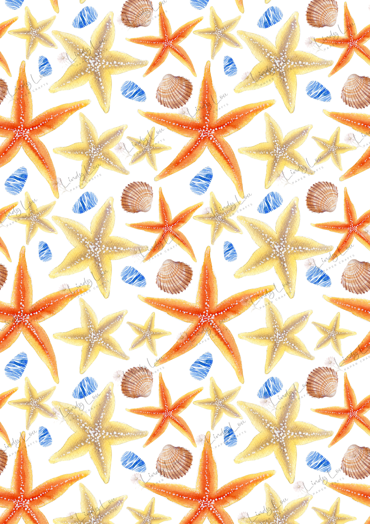 A4 Single Sheet - Beach Day Buddies -  Sunkissed Shells
