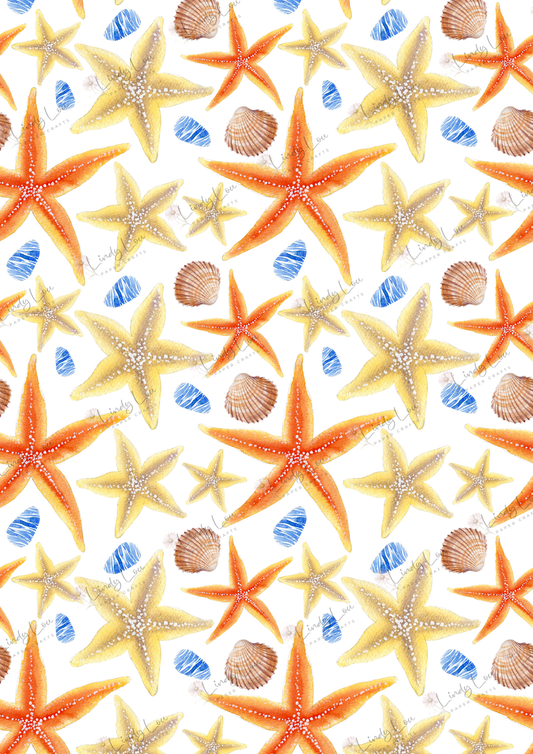 A4 Single Sheet - Beach Day Buddies -  Sunkissed Shells