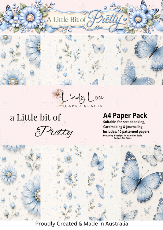 A4 Paper Pack - a Little bit of Pretty - Blue