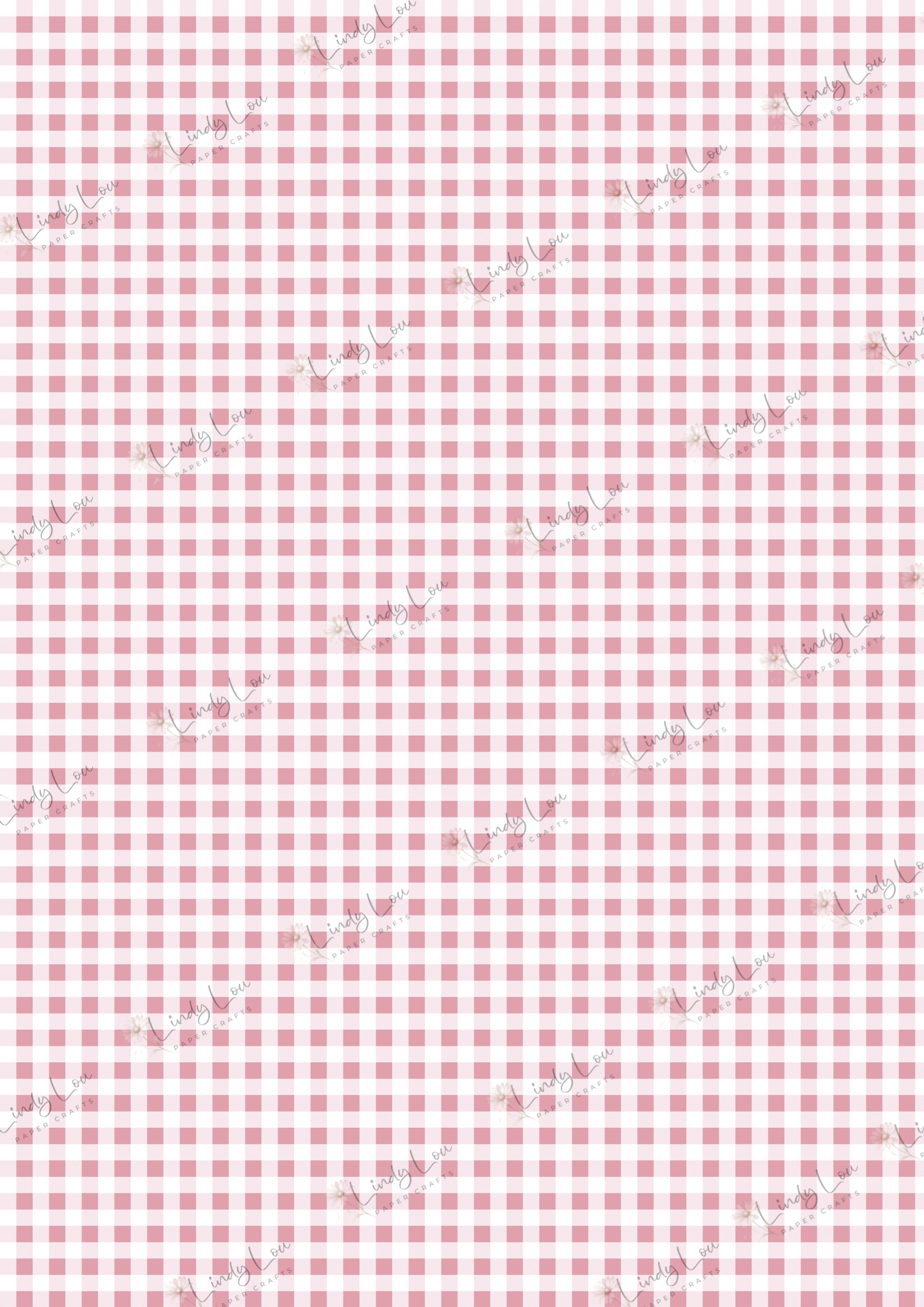 A4 Single Sheet - Sweet Baby Girl - Gingham
