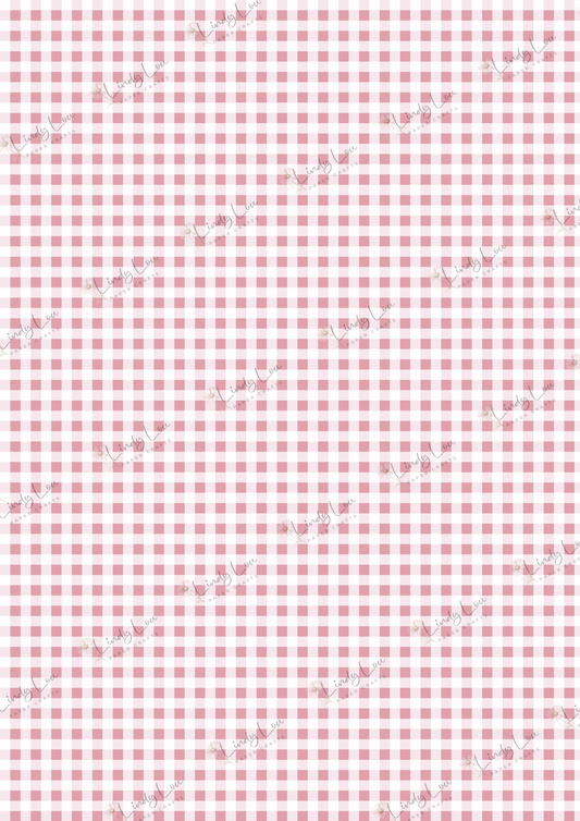 A4 Single Sheet - Sweet Baby Girl - Gingham