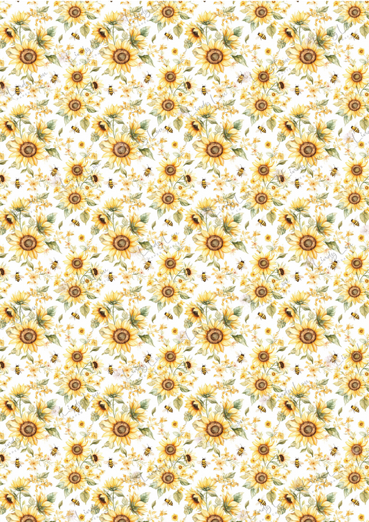 A4 Single Sheet - Sunflower Dreams - Golden Harmony