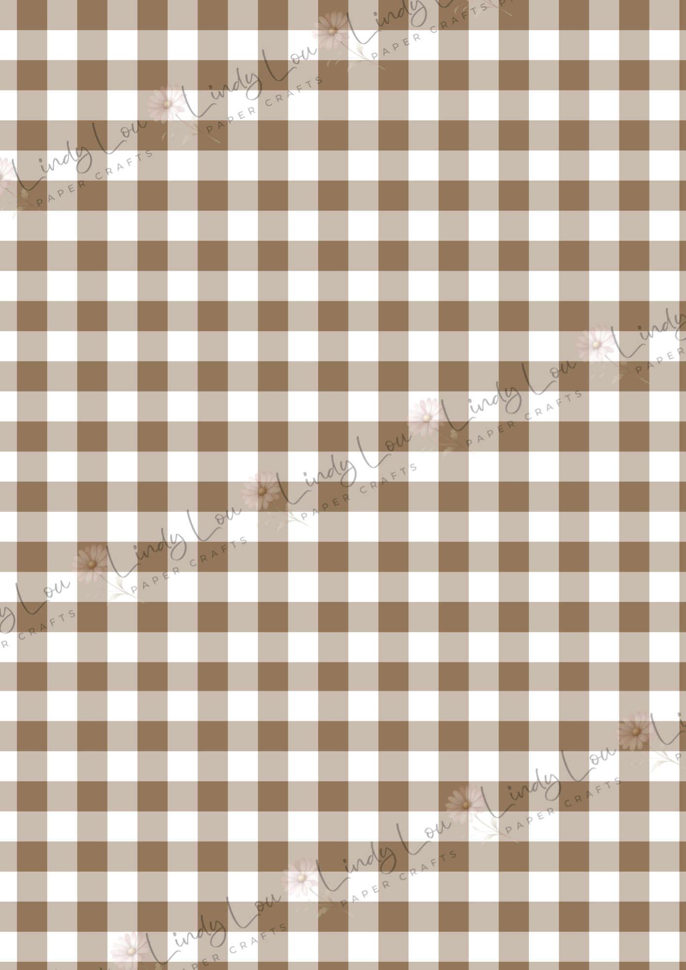 A4 Single Sheet - Giddy up Cowboy - Brown Gingham