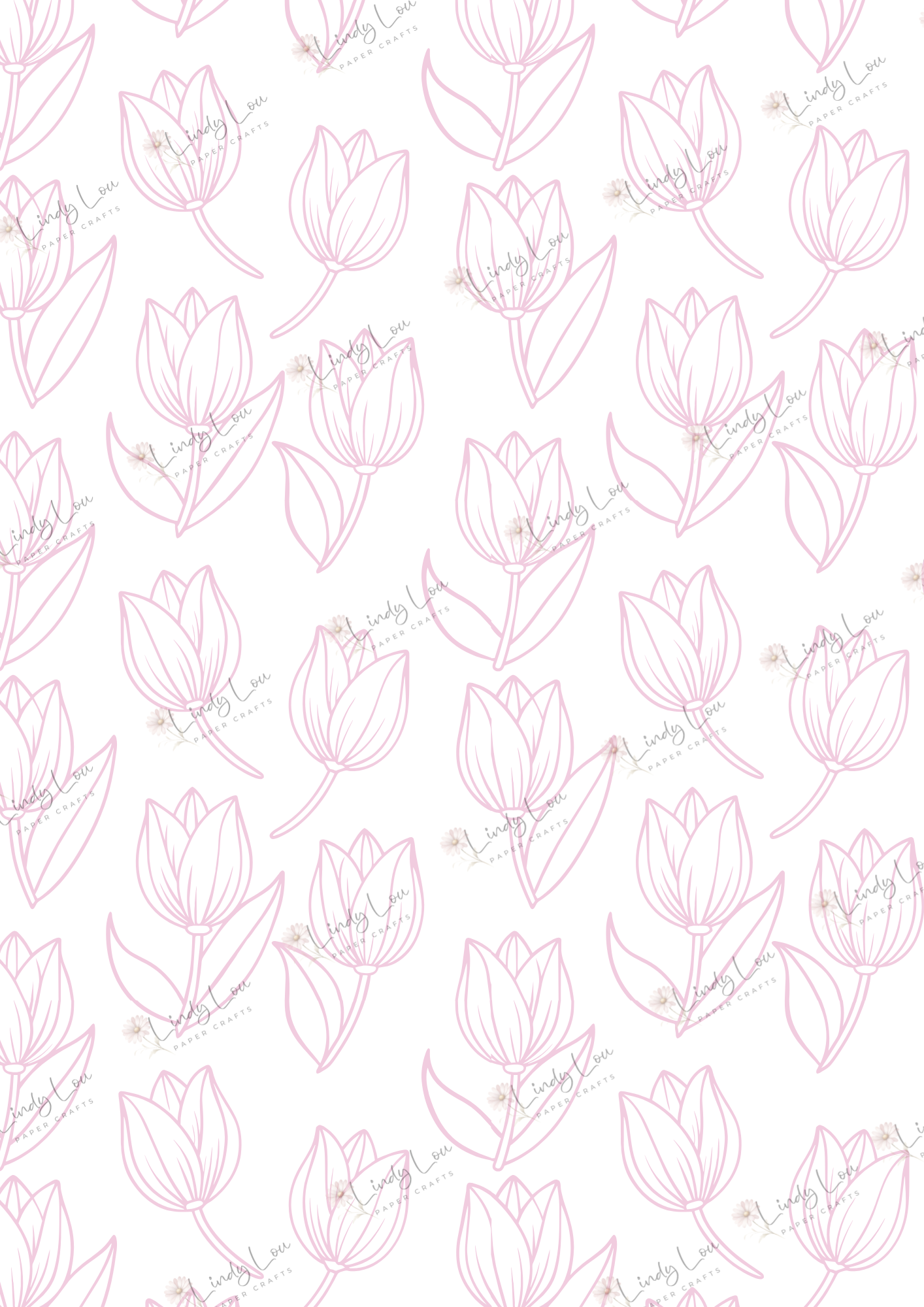 A4 Single Sheet - Tiptoe Through The Tulips - Tulip Dance Purple