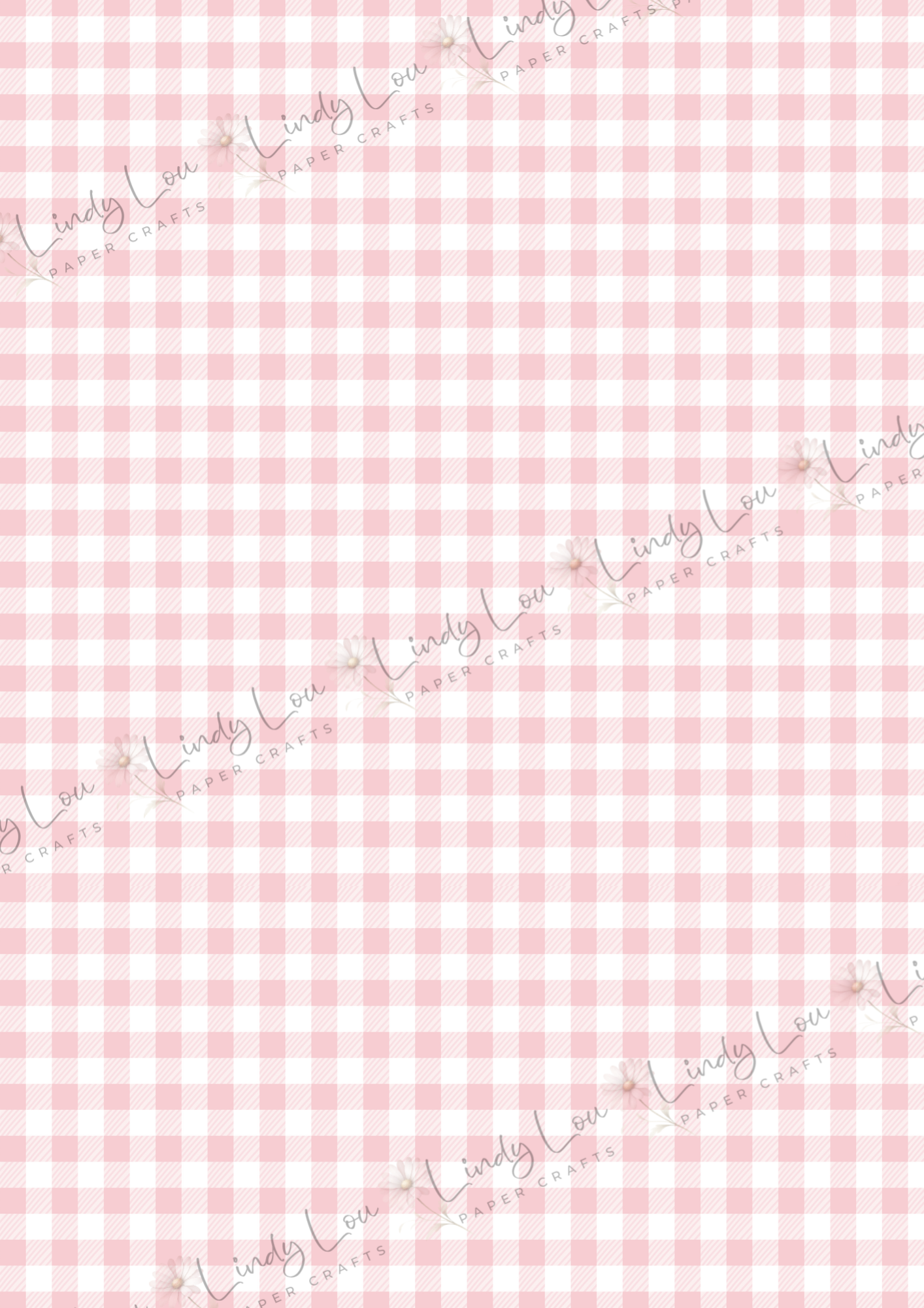 A4 Single Sheet - Daisy Girls - Pink Gingham