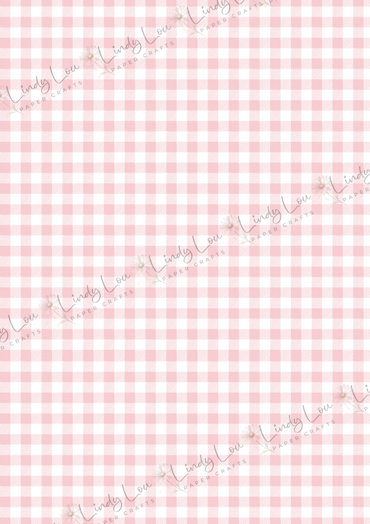 A4 Single Sheet - Daisy Girls - Pink Gingham