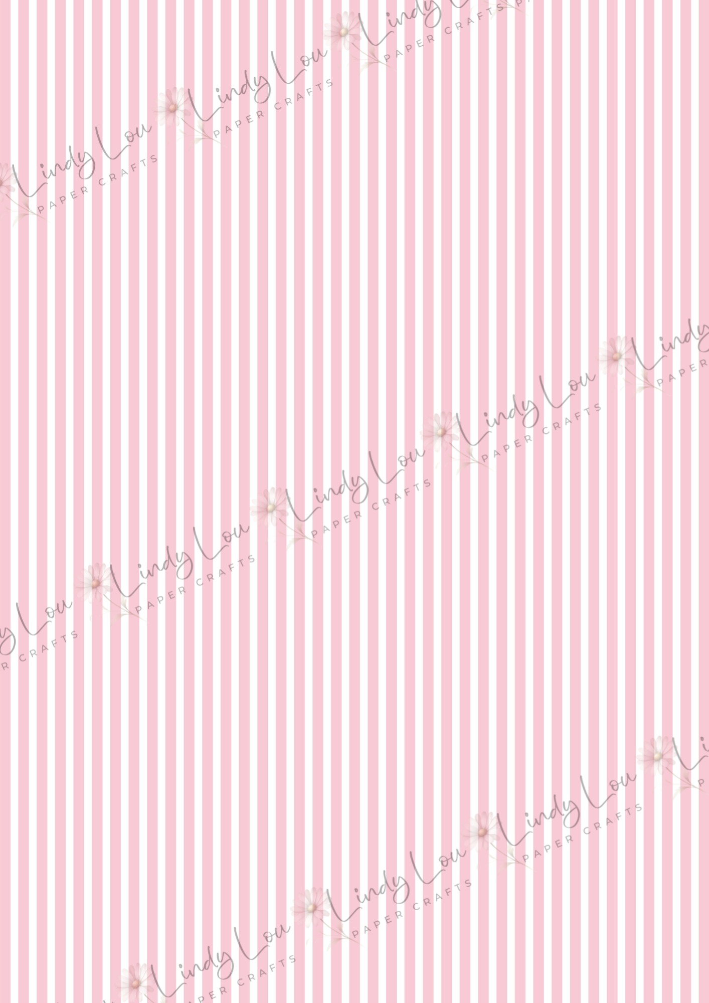 A4 Single Sheet - Cute Little Cowgirl - Pink Stripe