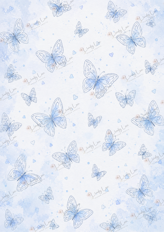 A4 Single Sheet - Butterfly Kisses & Quirky Wishes - Butteerfly Whispers