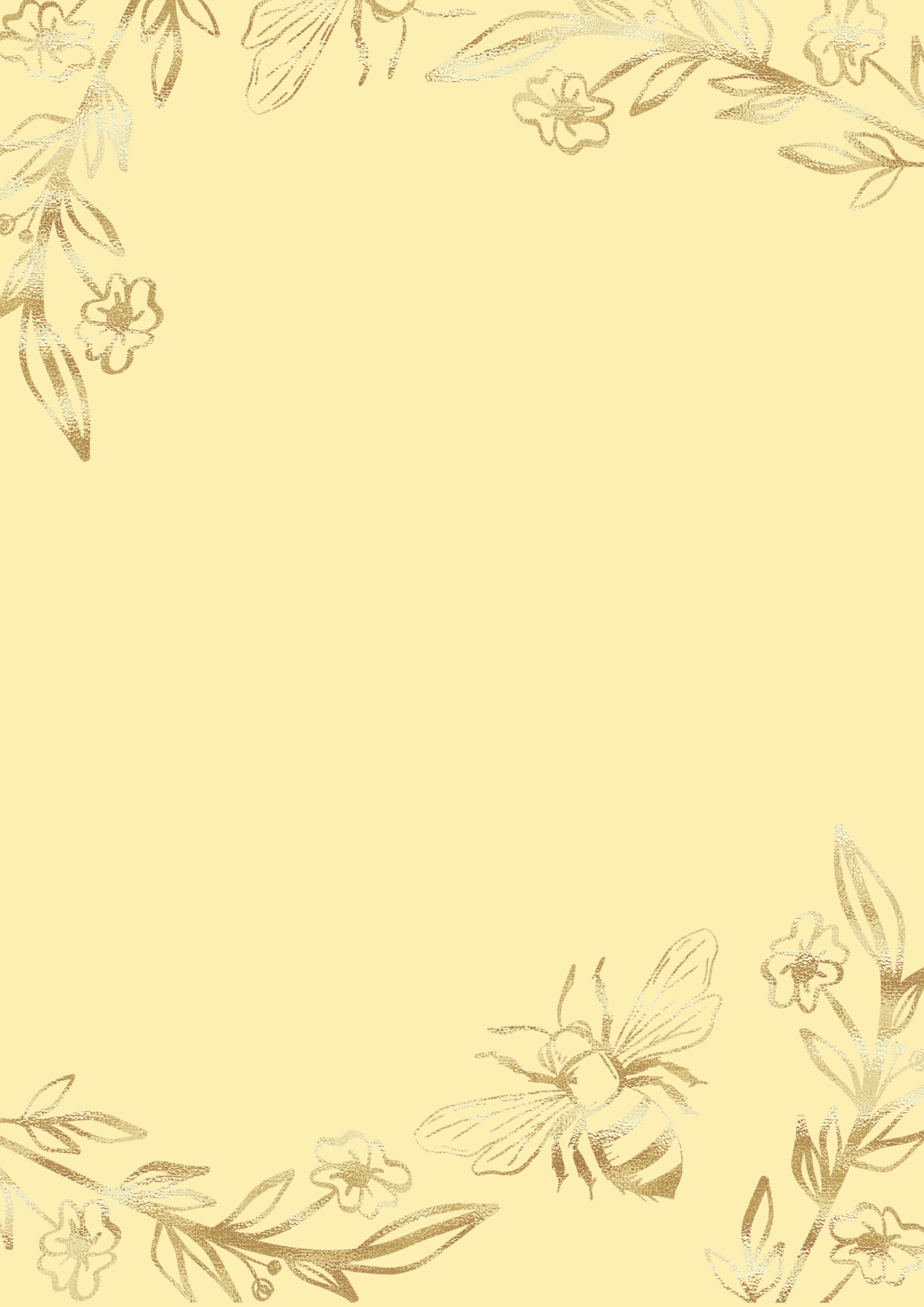 A4 Single Sheet - Little Bee - Golden Hive