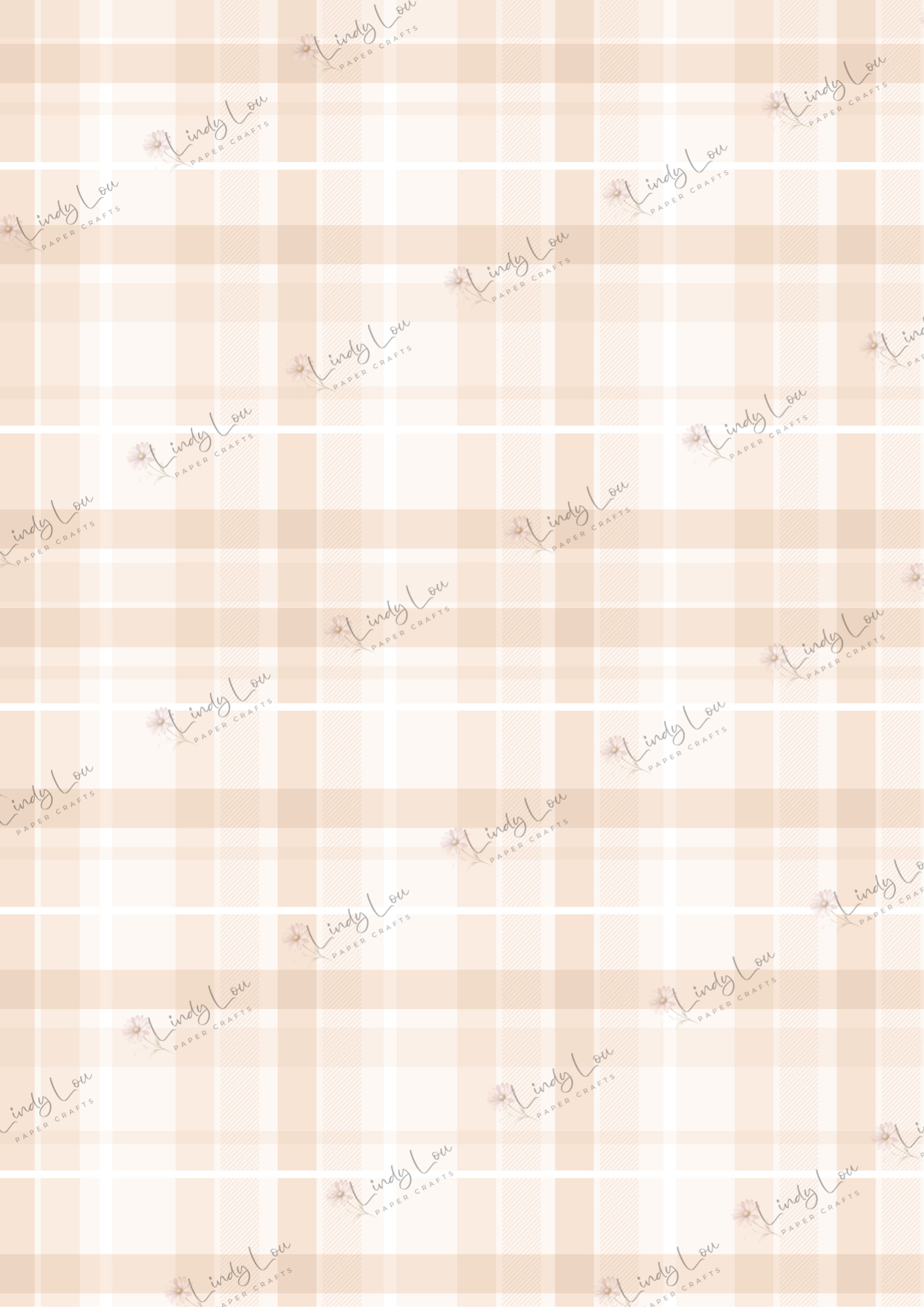 A4 Single Sheet - Softly Spoken -  Sand Linen Check