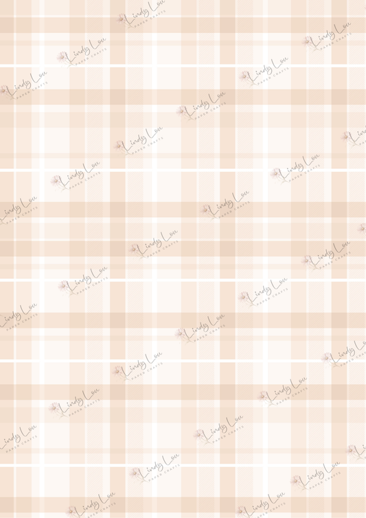 A4 Single Sheet - Softly Spoken -  Sand Linen Check