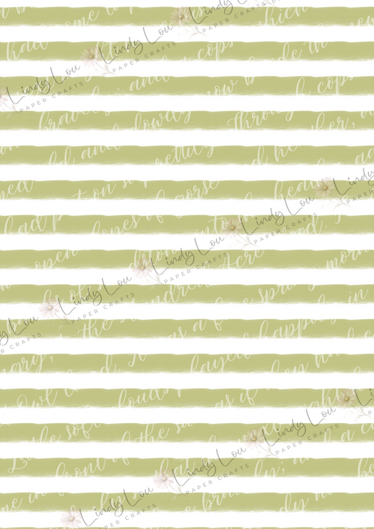 A4 Single Sheet - Dino Saurus - Green Stripe