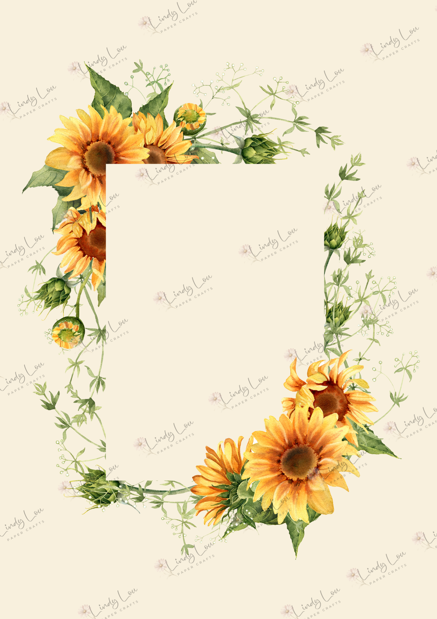 A4 Single Sheet - Sunflower Dreams - Sunbeam Frame