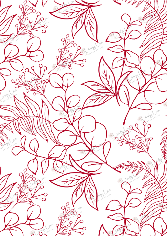 A4 Single Sheet - Fairyland - Lacy Leaves