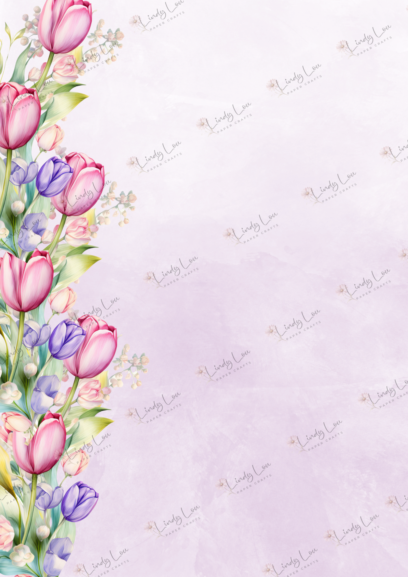 A4 Single Sheet - Tiptoe Through The Tulips - Tulip Lane