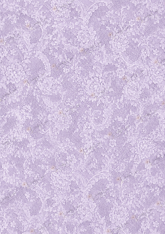 A4 Single Sheet - Blooming Grace - Lilac Lace