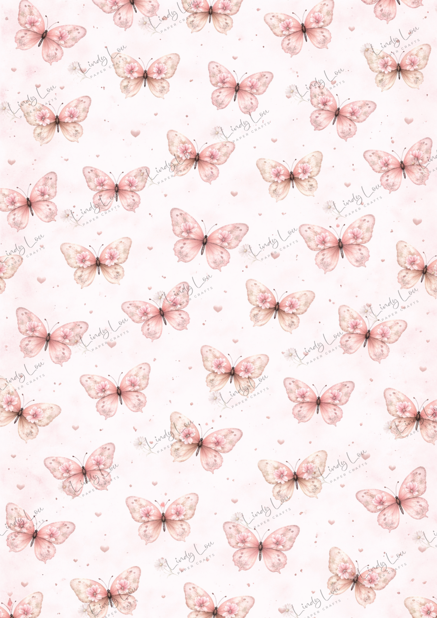 A4 Single Sheet - Mother's Day - Magnolia Butterflies