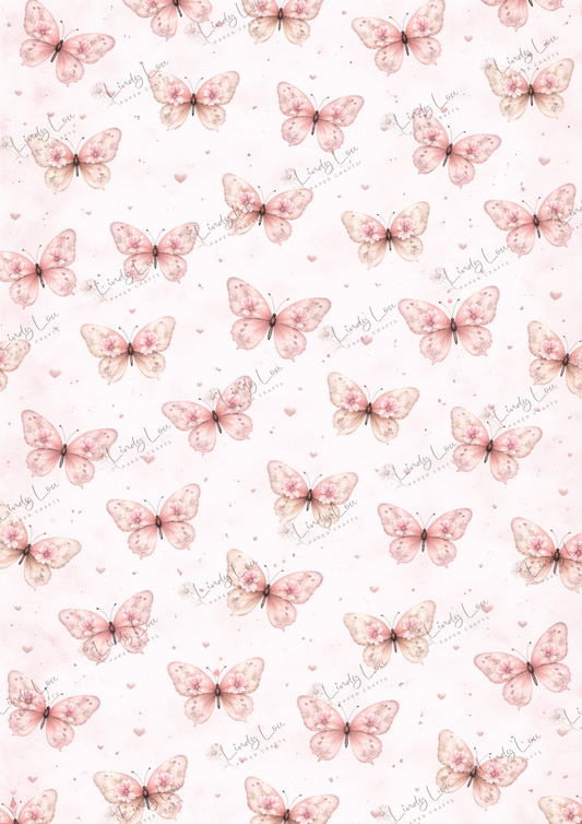 A4 Single Sheet - Mother's Day - Magnolia Butterflies
