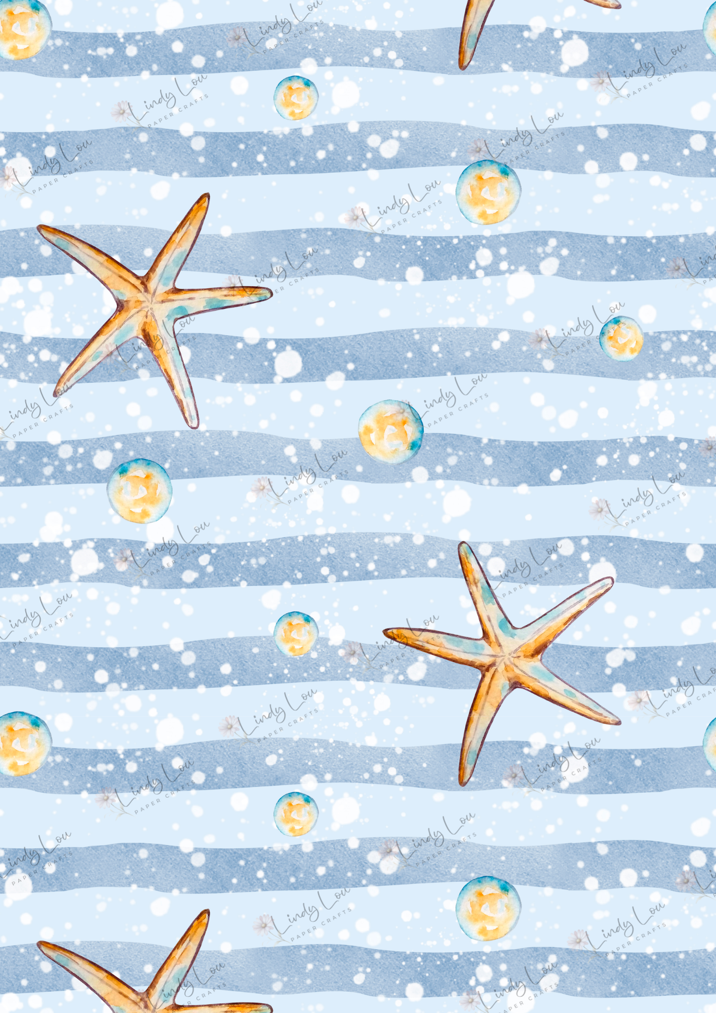 A4 Single Sheet - Beach Day Buddies -  Ocean Sparkle