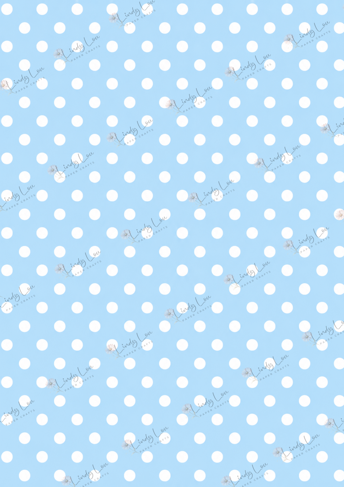 A4 Single Sheet - Devine Divas - Polka Dot Blue