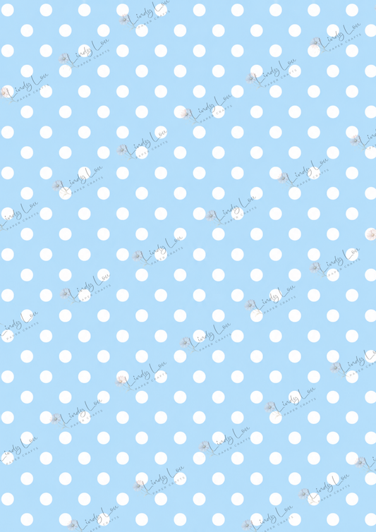 A4 Single Sheet - Devine Divas - Polka Dot Blue
