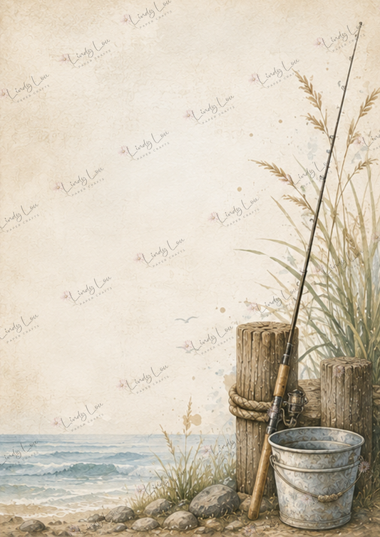 A4 Single Sheet - Gone Fishing - Rod & Reel