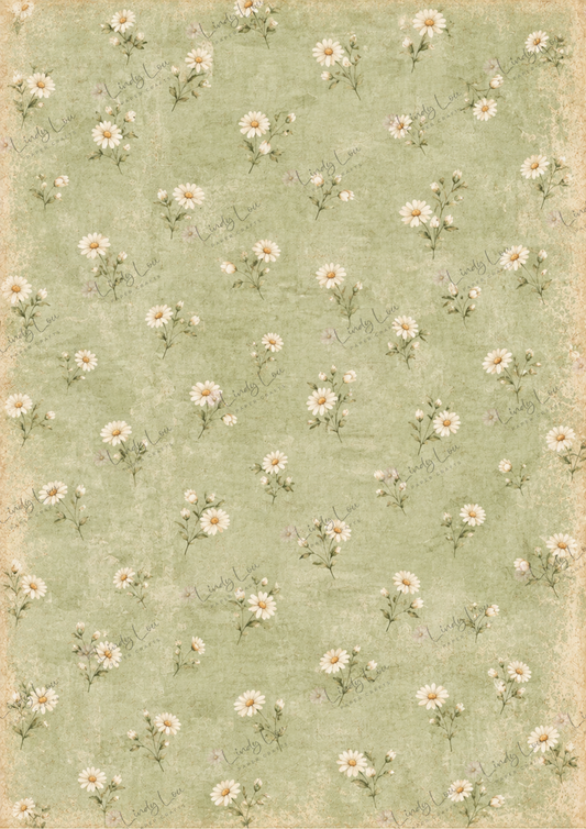 A4 Single Sheet - Country Cluckers - Sage Daisy Meadow