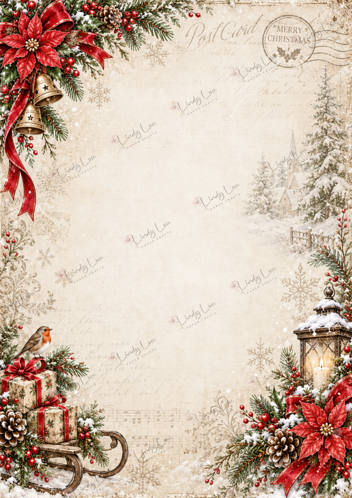 A4 Single Sheet - Christmas Past - Sleighbells Ringing