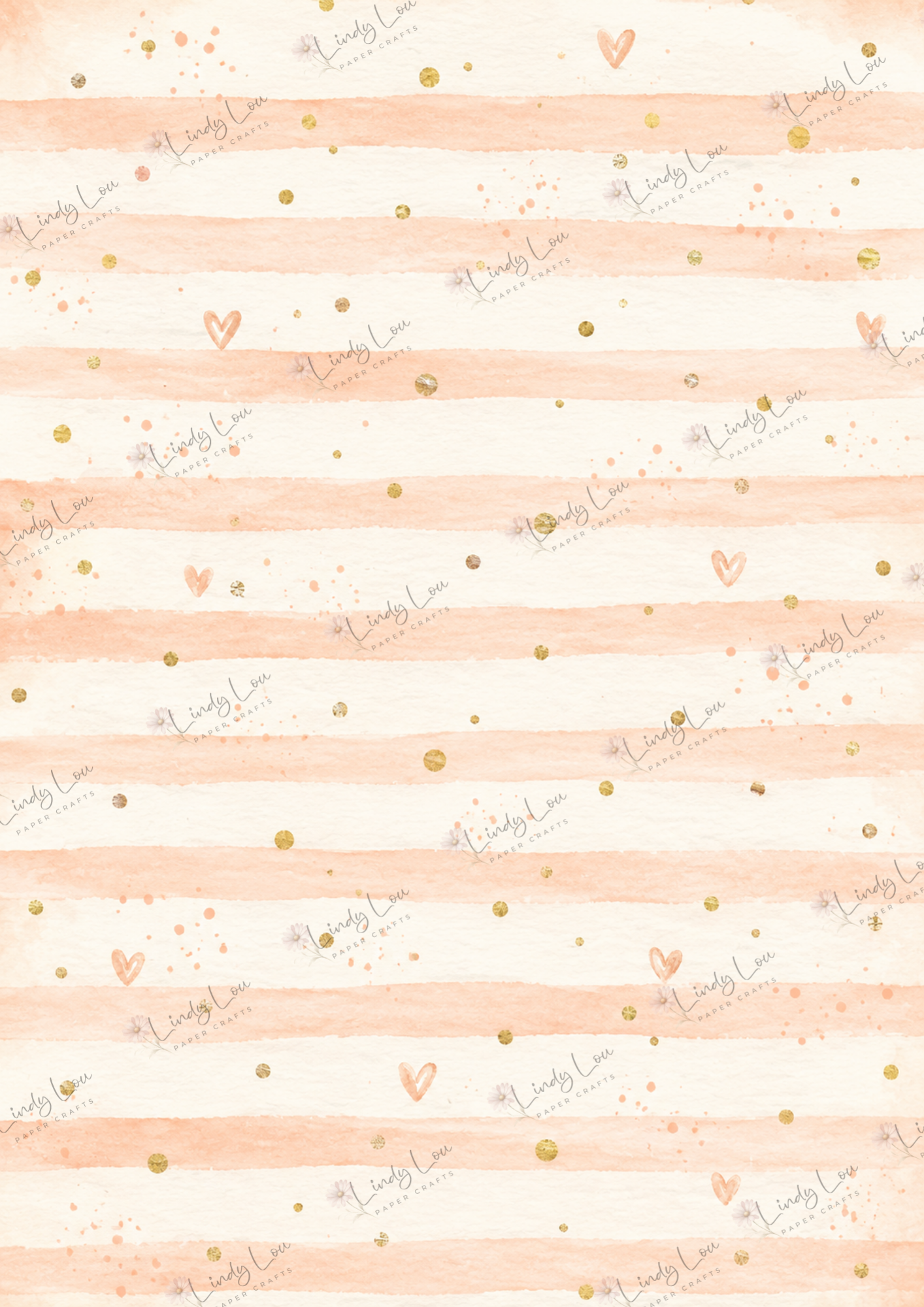 A4 Single Sheet - Butterfly Kisses & Quirky Wishes - Sunset Confetti