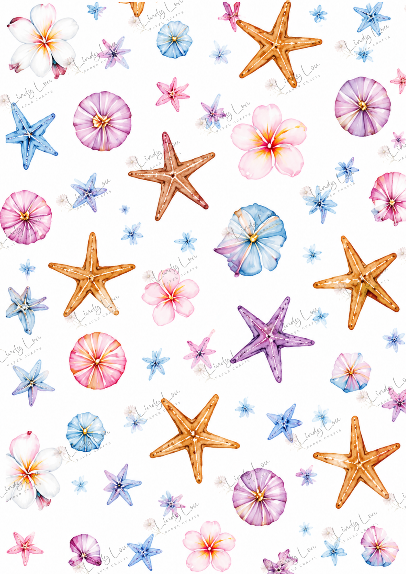 A4 Single Sheet - Beach Day Buddies -  Tropical Starfish