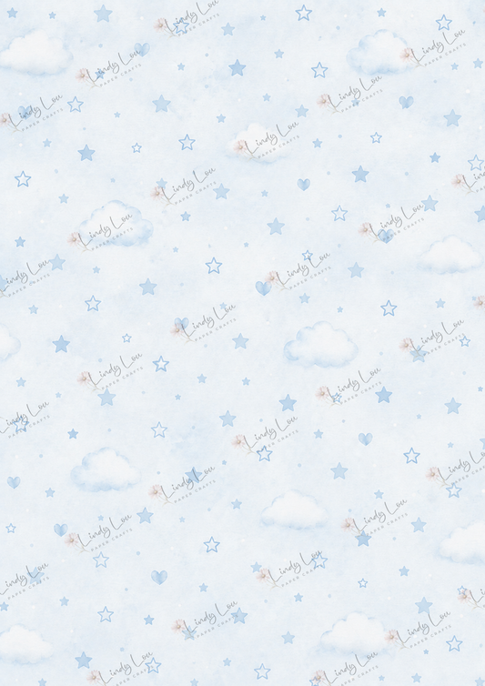 A4 Single Sheet - Baby Boy - Twinkle Little Dreams