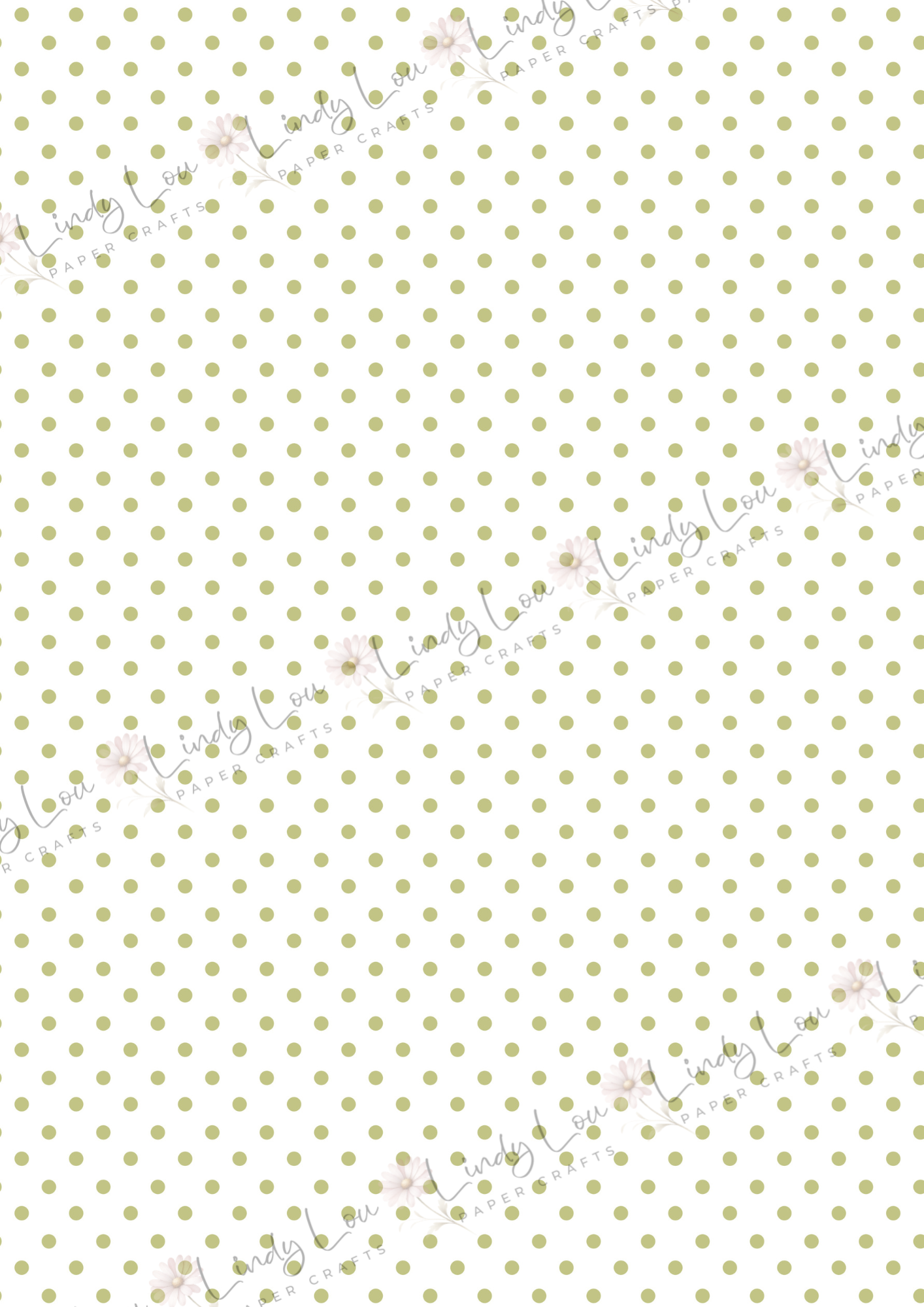 A4 Single Sheet - Daisy Girls - Olive Dot Delight