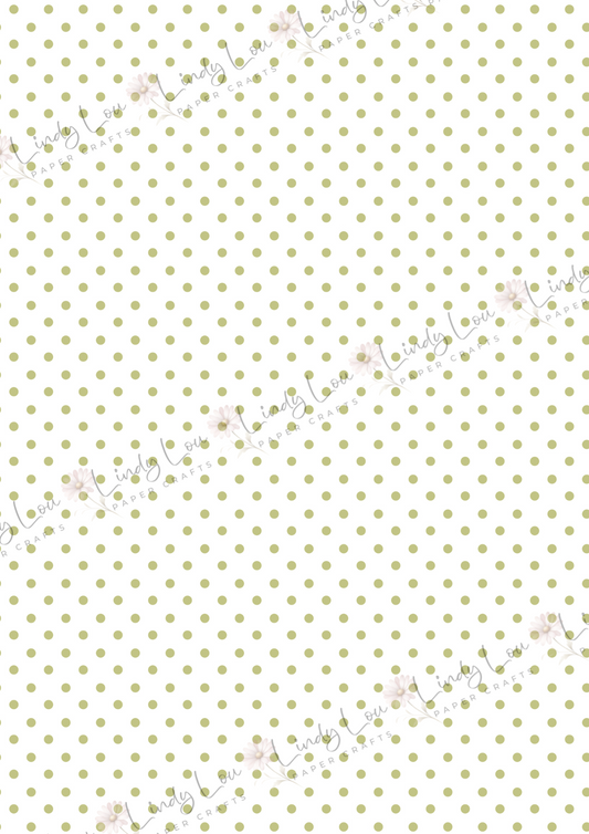 A4 Single Sheet - Daisy Girls - Olive Dot Delight