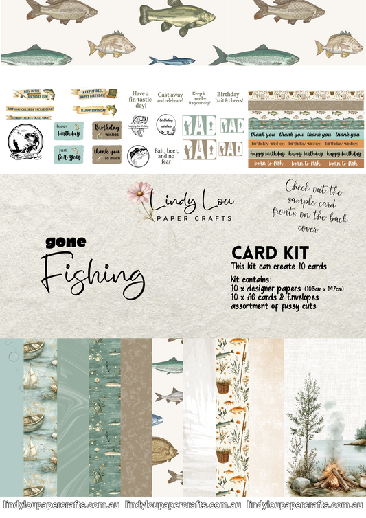 A6 Card Kit - Gone Fishing